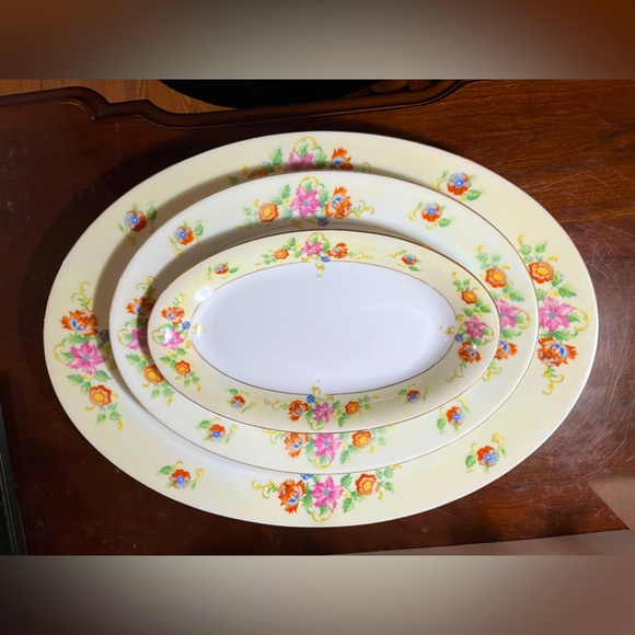 RARE LRG Eschenbach Baronet style Bavarian China Pattern Floral VTG Oval Platter - Picture 7 of 12